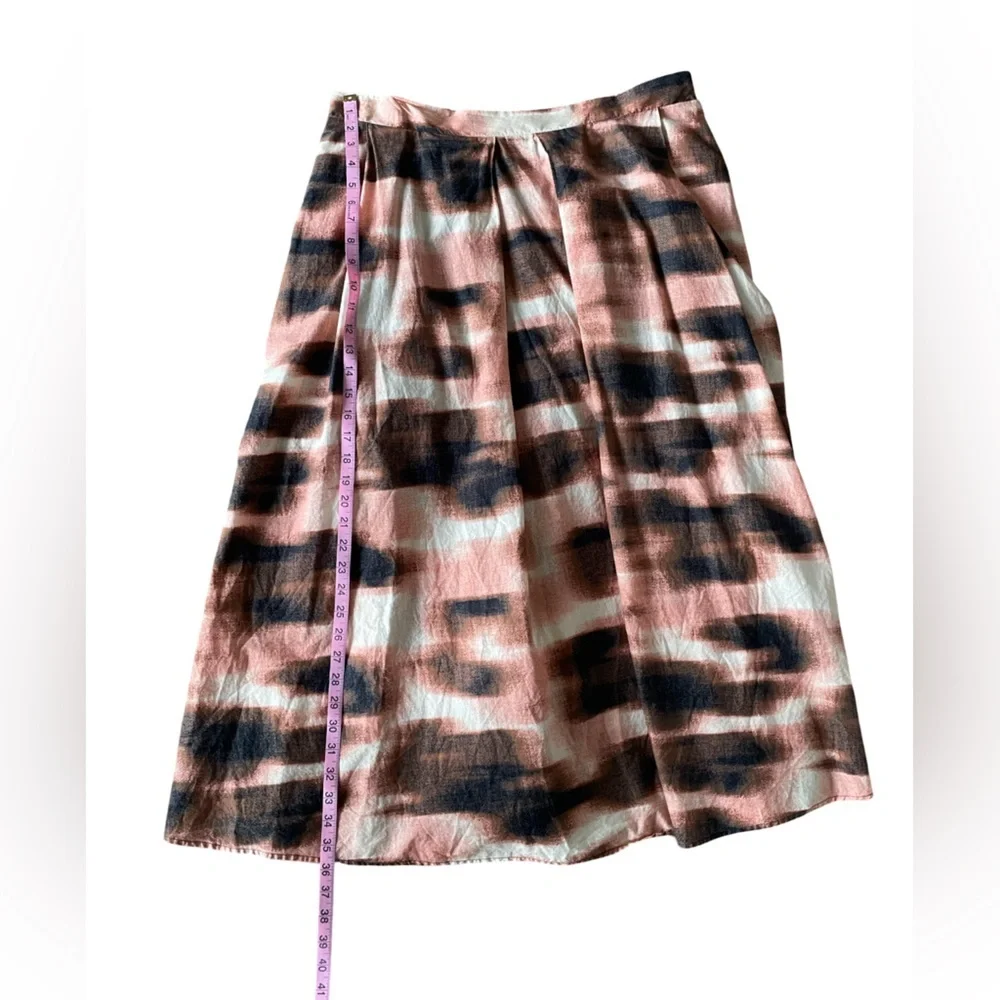 DKNY Abstract Print A-Line Cotton Maxi Skirt Womens Size XL